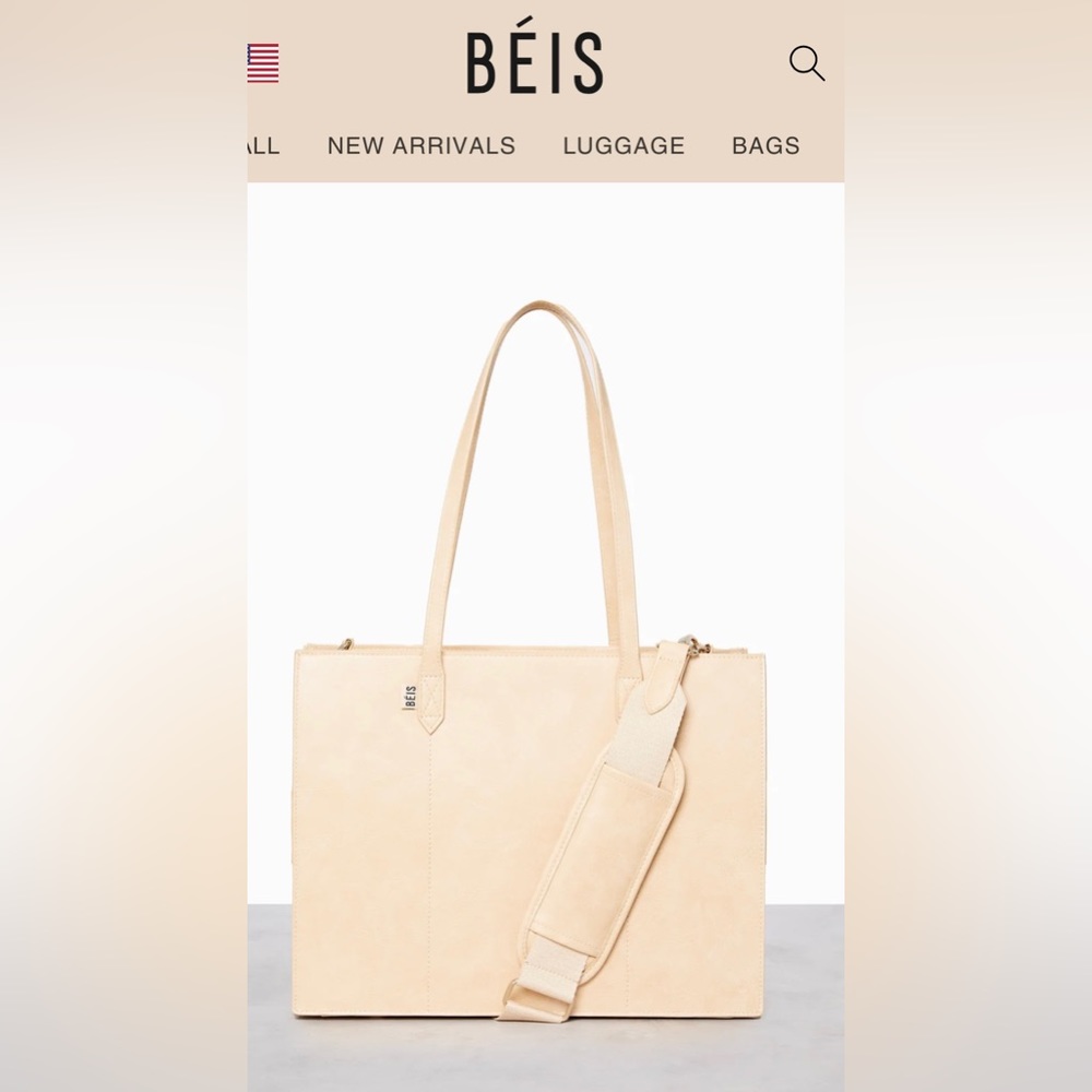 BEIS The Mini Work Tote in Beige by Shay Mitchell